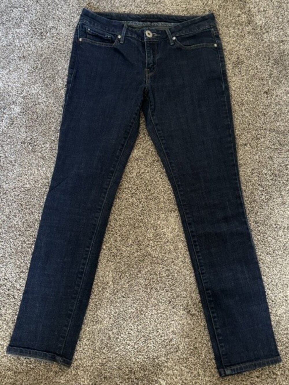 Levi's 545 Skinny Leg Denim Blue Jeans Size 8 MED | Floral Waistband - Like New